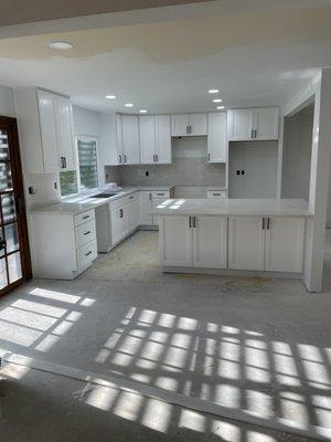 Kitchen cabinets and lights