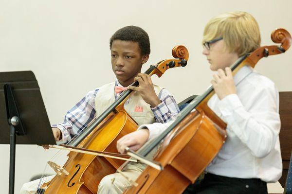 Cello duet performance