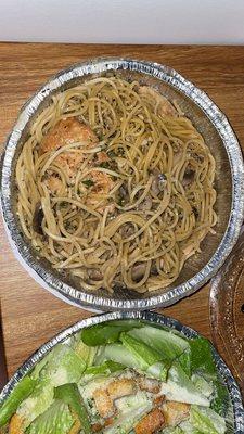 Chicken Marsala and Cesar Salad