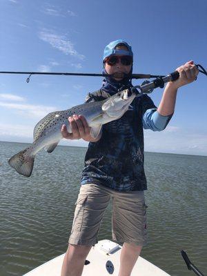 Speckled Trout, Matt Dodson, Rockport Texas, Fishing Guide, quest for Texas Slam, Fishing All Day.