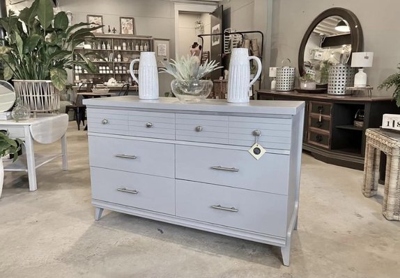 Dresser painted with new hardware.