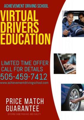 Achievement Driving School is offering a online/virtual Driver Education.