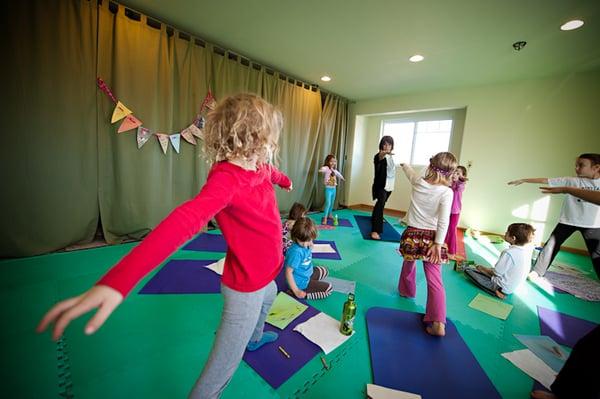 Kids yoga is offered