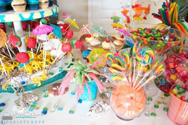 Hawaiian Luau Candy and Dessert Buffet