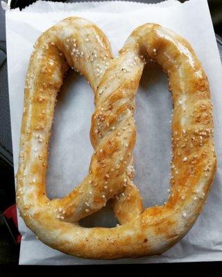 Plain pretzel with butter and salt.  Heaven.