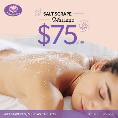 Sea salt scrub exfoliates dead skin cell, which allows new cell to regenerate