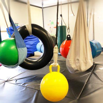 The sensory gym at Line Leader Pediatric Therapy transforms daily to adapt to unique needs of each child.