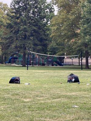 Volleyball net  and kids park