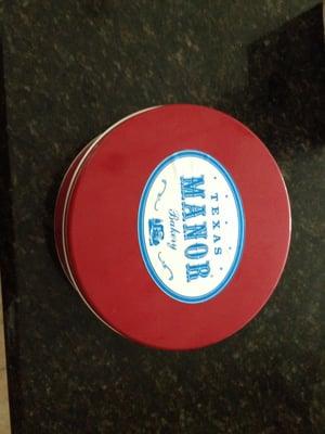 Today, the tin is different. Texas Manor used a blue tin