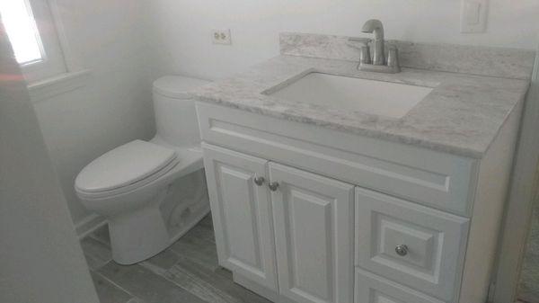 Side picture of the remodeled bathroom