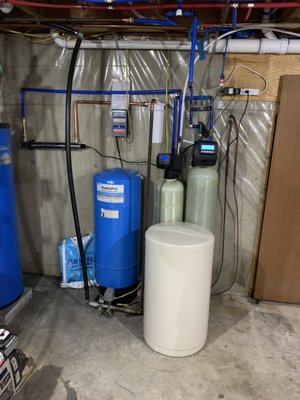 Carbon filter, softener and UV