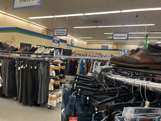 Clothes organized with spacious rows