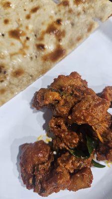 Butter naan with chicken 65