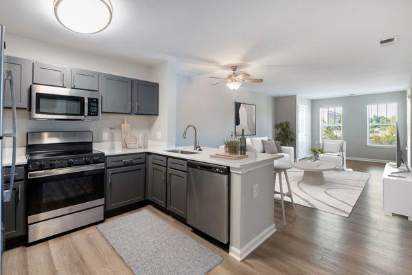 Fully Equipped Kitchens at Chester Village Senior Apartments in Chester VA