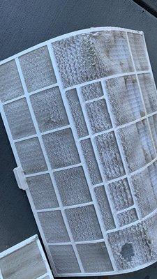 Dirty air filter for indoor unit