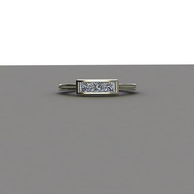 Custom CAD image for triple diamond ring