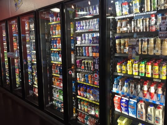 Large assortment of beverages, snacks, hot and cold foods from the deli, and fuel. One stop shopping for all your needs.