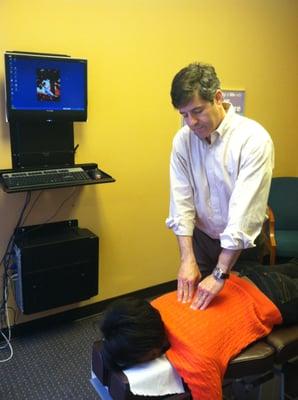 Dr.Bromberg performing an adjustment.