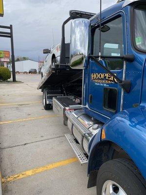 Offloading my F150 in front of the hotel so we could get our things out before taking the truck to CDL.