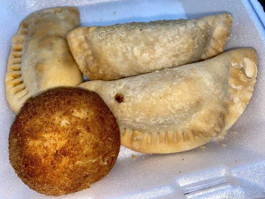 02.19.23 Chicken Empanada, Meat Empanada and Cuban Stuffed Potato ball