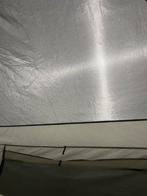 Inside the tent all night