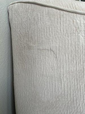 Damage to couch