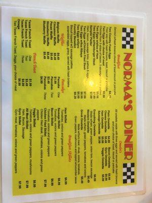 2016 Menu side 2