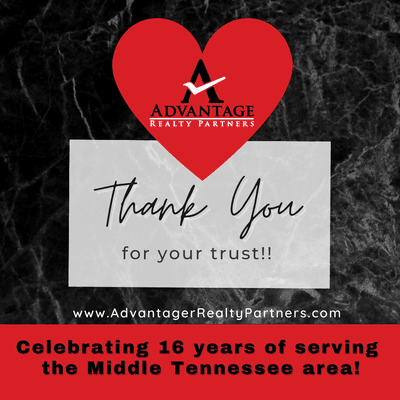 We are proud to celebrate 16 years of serving the Real Estate needs of Middle Tennessee!