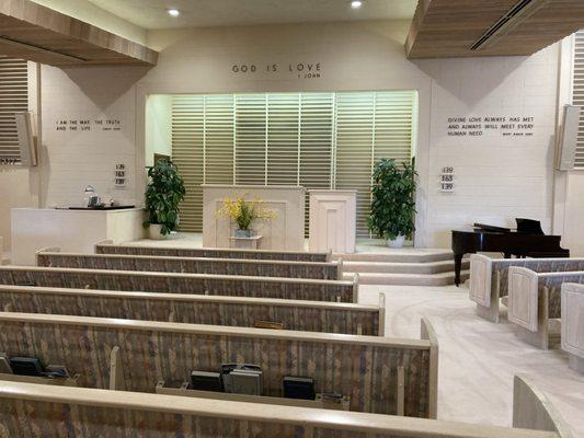 Interior of First Church of Christ, Scientist, Palm Springs, CA.