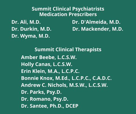 Summit Clinical Services Professional Staff