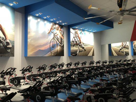 Beautiful group cycling room.