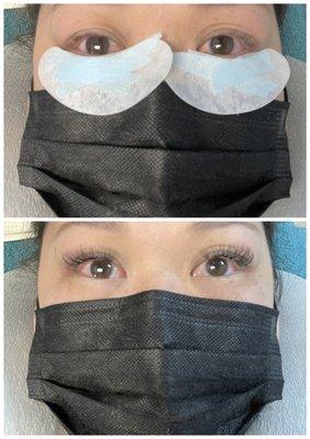 Before and after. Cluster lashes $50