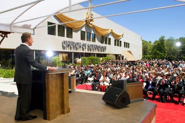 Chairman of the board (highest position in Scientology and leader), David miscavige, speaking for stevens Creek!