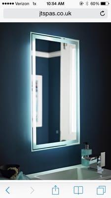 Floating mirror with LED lighting