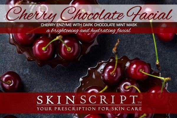 $49 cherry chocolate facial special for the month of February!