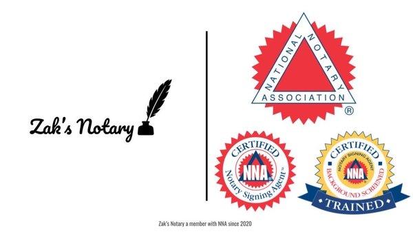 Zak's Notary is an official NNA member