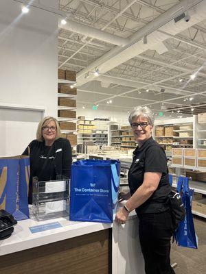 Gina and Elaine at the container store in galleria area Dallas