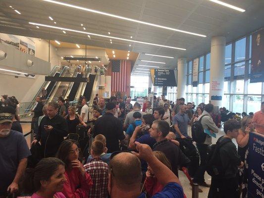 The line at Budget at Logan on 7/22/17.