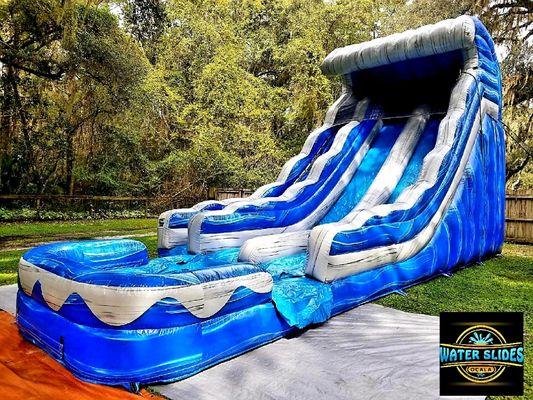 22 ft. Big blue wave dual lane water slide