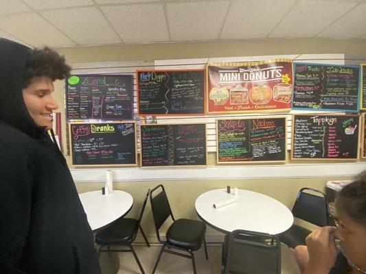 Some of the giant menu of hot & cold sandwiches. 2 of ours had Hot Dog Specials and 1 a Chicken Salad and BLTs were a HIT!