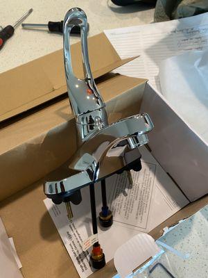 Brand new bathroom faucet ready for installation!