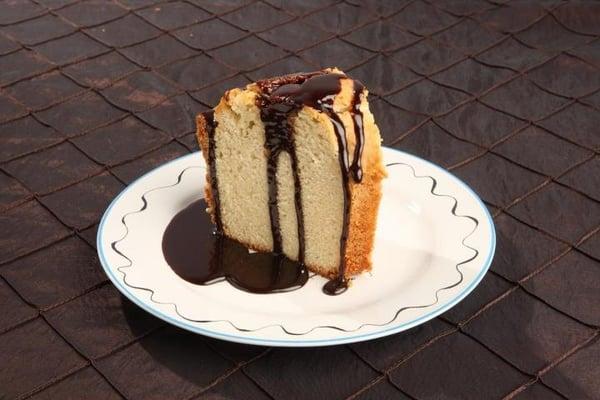 The only way to make a Miss Dottie's Pound Cake more spectacular - add chocolate ganache!!