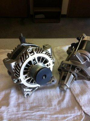 Here are some alternator and starter that we have build