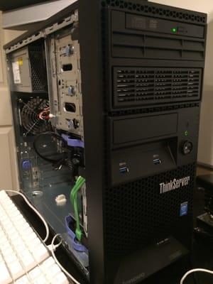 Readying a Lenovo ThinkServer for customer deployment.