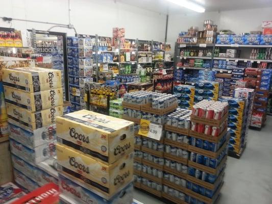 Large walk-in beer cooler.