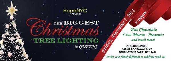 We were so blessed to be able to host the largest Christmas tree lighting in Queens this past December.