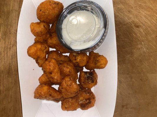 Buffalo cauliflower with a side of ranch