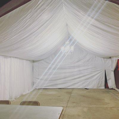 20x20 white draping