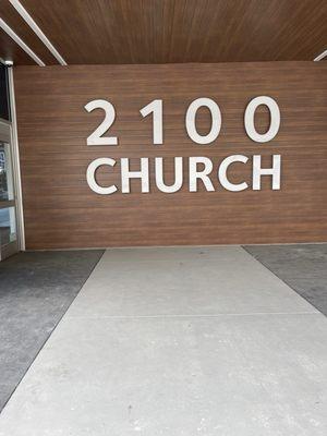 Front door of 2100 Church Street