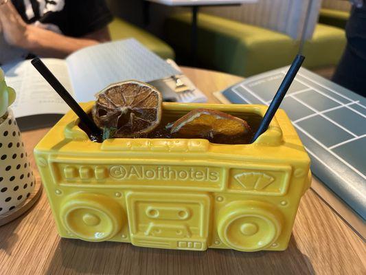 Boombox for two, kind of like a really tart Mai Tai